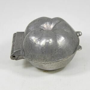 Vintage Antique Pewter Ice Cream Candy Squash Pumpkin Orange Fruit Mold Form